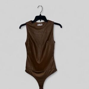 Faux Leather Bodysuit